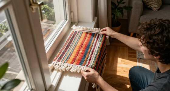 Not Curtains Or Blinds: She Transforms Rugs For A Budget-Friendly Way To Cover Windows