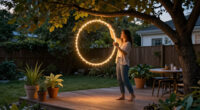 Say Goodbye To Pricey Outdoor Lights — Use A Hula Hoop To Brighten Your Yard