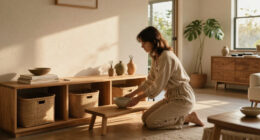 She Opted Out Of “Traditional” Furniture Like Dressers Or Media Consoles In This Small Apartment