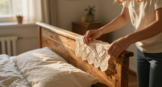 She Uses Doilies To Decorate A Headboard With Vintage Charm