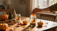 Transform Plain Glass Jars Into Fall-Inspired Snow Globes With A Whimsical DIY